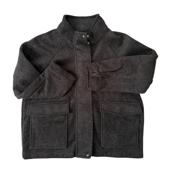 Banana Republic Factory Brushed Knit Short Jacket Dark Gray Medium Petite - Picture 2 of 7